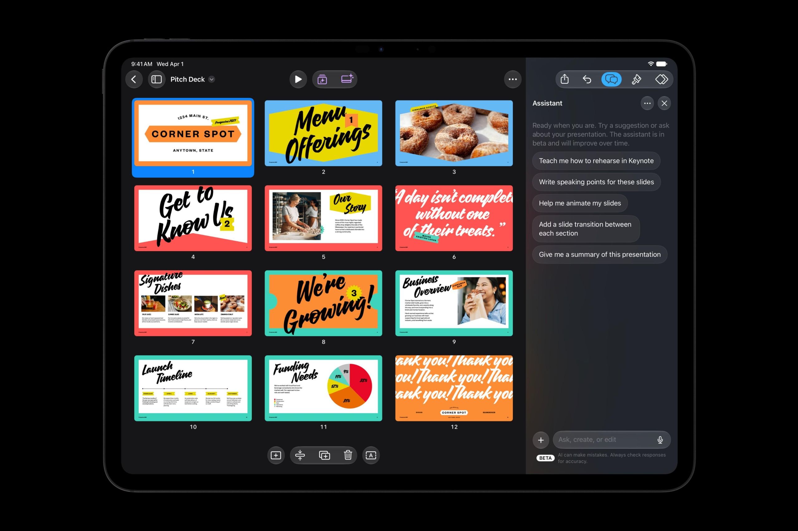 Apple tích hợp trợ lý AI vào Pages, Keynote và Numbers trong bản beta iOS 27